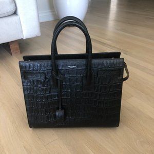SAINT LAURENT Sac Du Jour - Small Croc Effect Bag